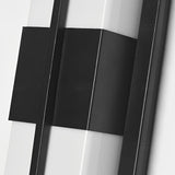 Modern Rectangular LED Outdoor Wall Sconce Waterproof Exterior Porch Light in Black