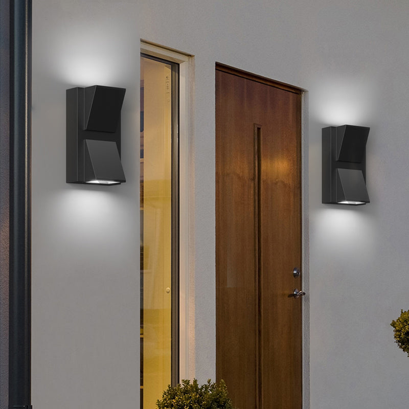Modern Rectangular LED Wall Sconce Up and Down Light Fixture for Bedroom and Hallway