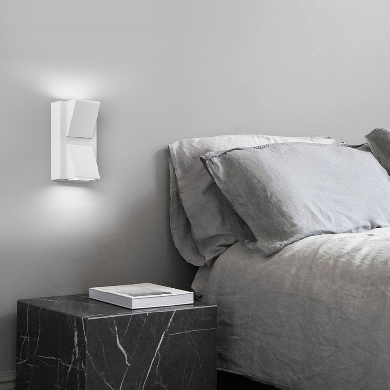 Modern Rectangular LED Wall Sconce Up and Down Light Fixture for Bedroom and Hallway