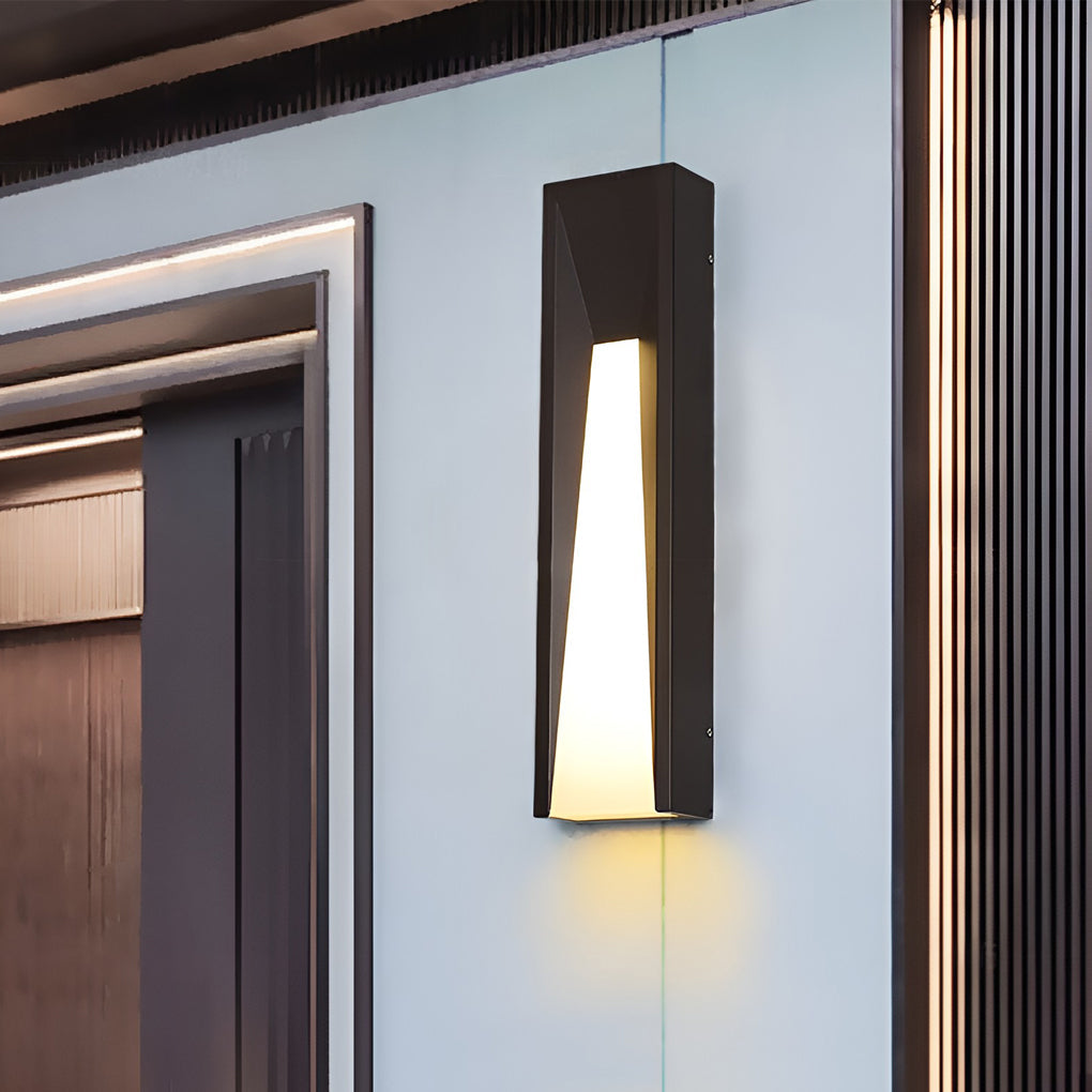 Modern Rectangular Outdoor LED Wall Sconce Waterproof 20W Stainless Steel Exterior Porch Lighting