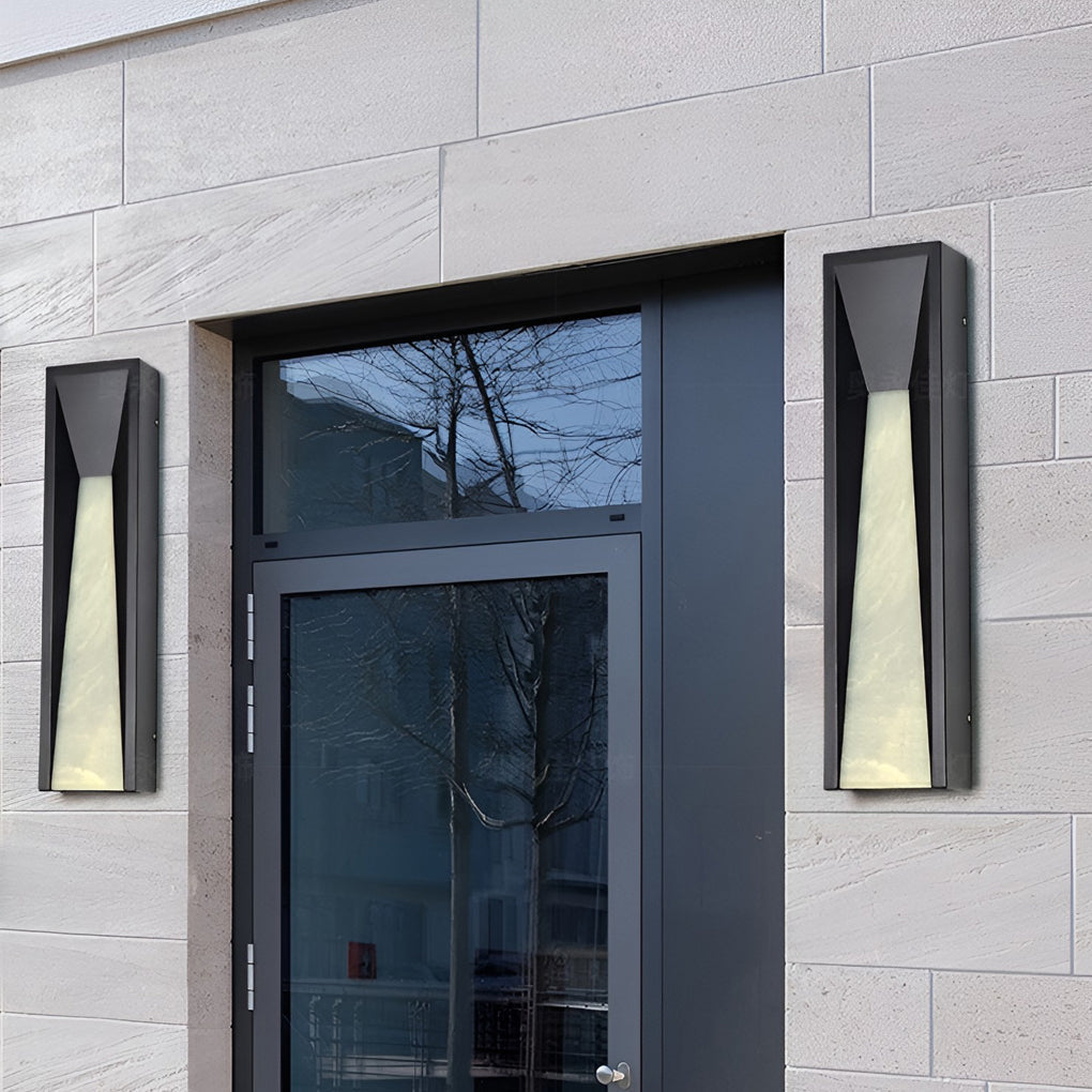Modern Rectangular Outdoor LED Wall Sconce Waterproof 20W Stainless Steel Exterior Porch Lighting