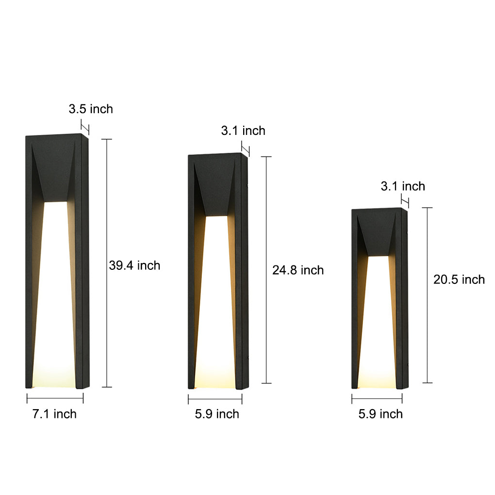 Modern Rectangular Outdoor LED Wall Sconce Waterproof 20W Stainless Steel Exterior Porch Lighting