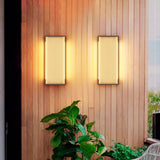 Modern Rectangular Outdoor LED Wall Sconce Waterproof Black Stainless Steel Exterior Light Fixture