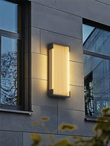Modern Rectangular Outdoor LED Wall Sconce Waterproof Black Stainless Steel Exterior Light Fixture