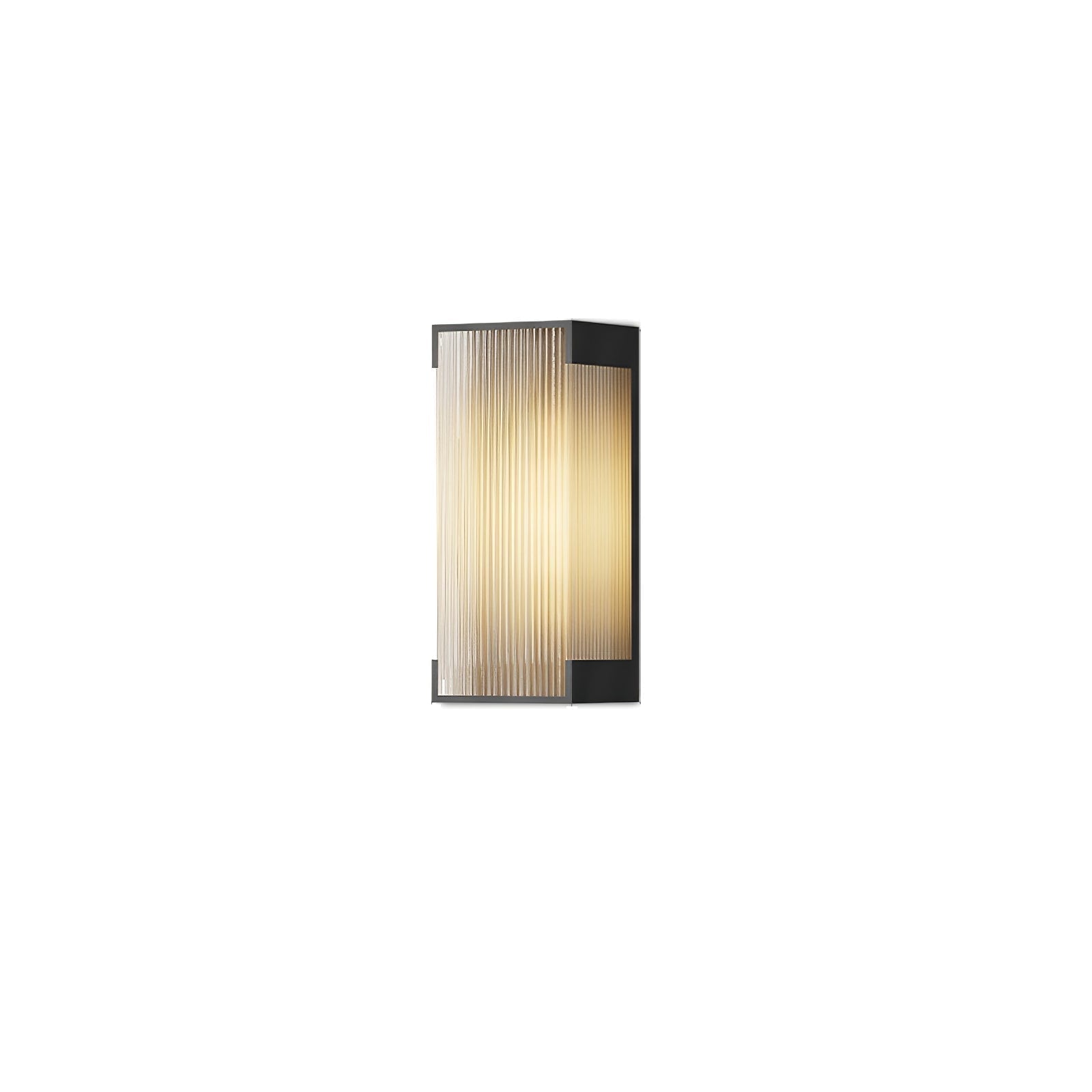Modern Rectangular Outdoor LED Wall Sconce Waterproof Black Stainless Steel Exterior Light Fixture