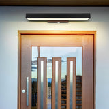 Modern Rectangular Outdoor LED Wall Sconce with Motion Sensor Waterproof IP65 Black Finish