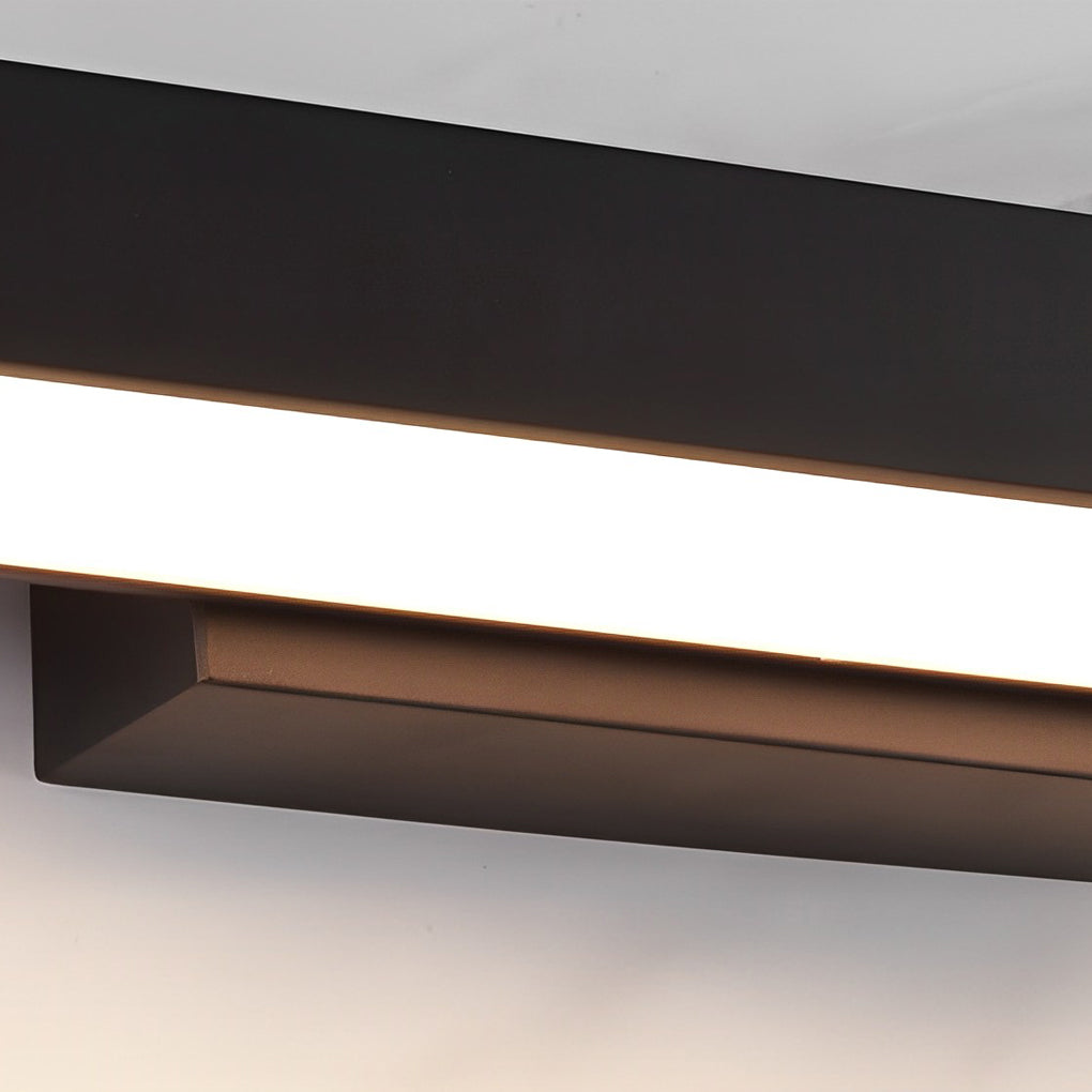 Modern Rectangular Outdoor LED Wall Sconce with Motion Sensor Waterproof IP65 Black Finish