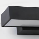 Modern Rectangular Outdoor LED Wall Sconce with Motion Sensor Waterproof IP65 Black Finish