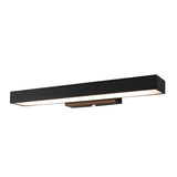 Modern Rectangular Outdoor LED Wall Sconce with Motion Sensor Waterproof IP65 Black Finish