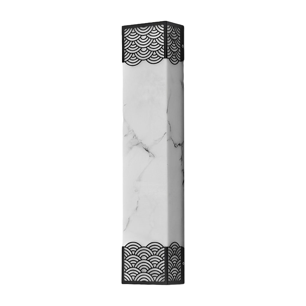 Modern Rectangular Resin LED Waterproof Outdoor Wall Sconce for Garden Porch and Patio Black Exterior Light