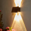 Modern Rectangular Solar LED Wall Lamp Waterproof Outdoor Up and Down Lighting Sconce