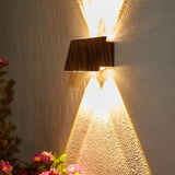 Modern Rectangular Solar LED Wall Lamp Waterproof Outdoor Up and Down Lighting Sconce