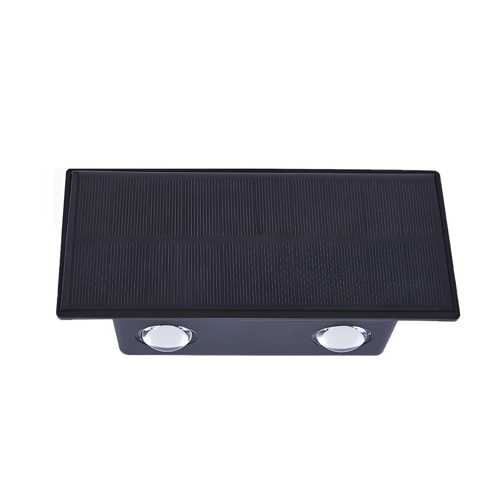 Modern Rectangular Solar LED Wall Lamp Waterproof Outdoor Up and Down Lighting Sconce