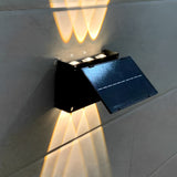 Modern Rectangular Solar LED Wall Sconce Waterproof Up and Down Outdoor Porch Light for Garden and Patio