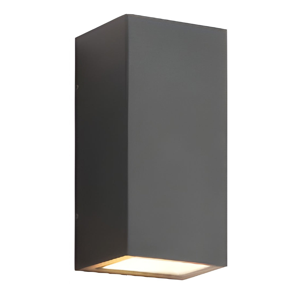 Modern Rectangular Solar Powered LED Outdoor Wall Sconce Waterproof Up and Down Exterior Porch Lighting