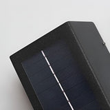 Modern Rectangular Solar Powered LED Outdoor Wall Sconce Waterproof Up and Down Exterior Porch Lighting