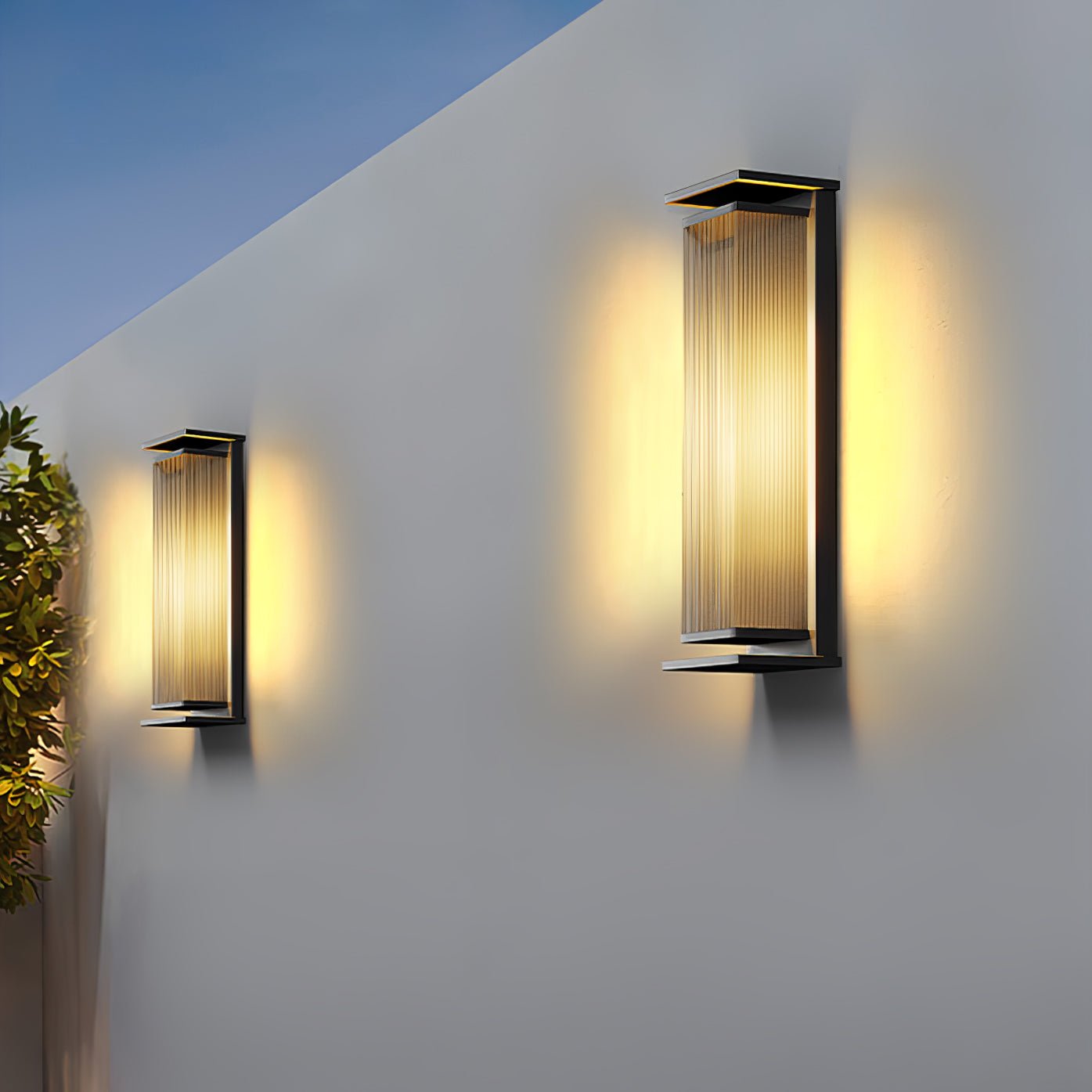 Modern Rectangular Stainless Steel Outdoor LED Wall Sconce IP65 Waterproof Exterior Lighting