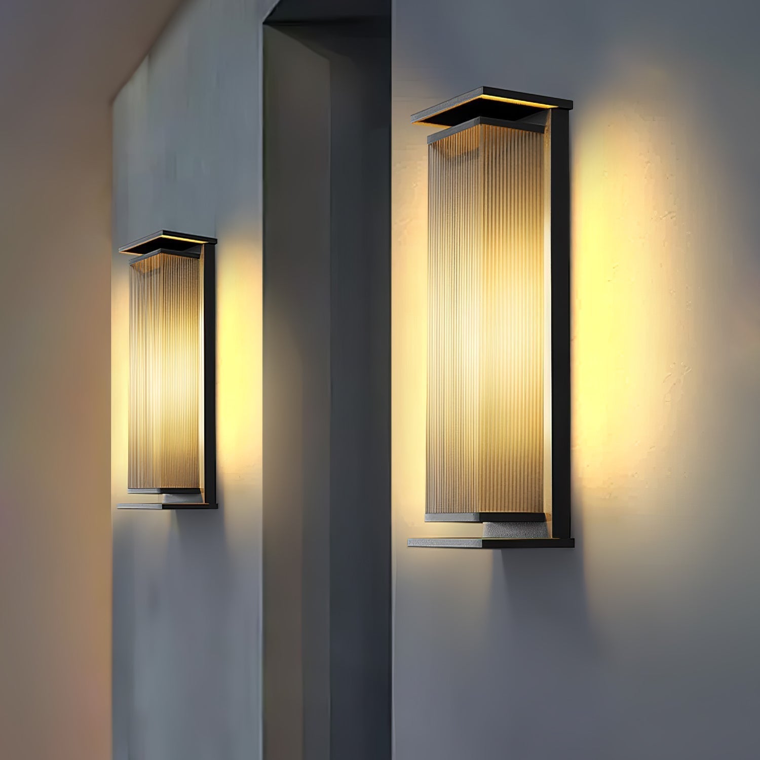 Modern Rectangular Stainless Steel Outdoor LED Wall Sconce IP65 Waterproof Exterior Lighting