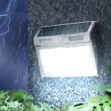 Modern Rectangular Stainless Steel Solar Motion Sensor Outdoor Wall Light with Waterproof LED Technology