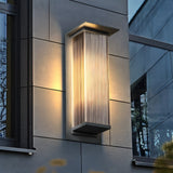 Modern Rectangular Waterproof LED Outdoor Solar Wall Sconce Light for Porch Garden and Villa