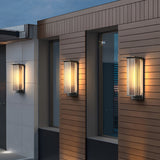 Modern Rectangular Waterproof LED Outdoor Solar Wall Sconce Light for Porch Garden and Villa