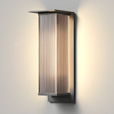 Modern Rectangular Waterproof LED Outdoor Solar Wall Sconce Light for Porch Garden and Villa