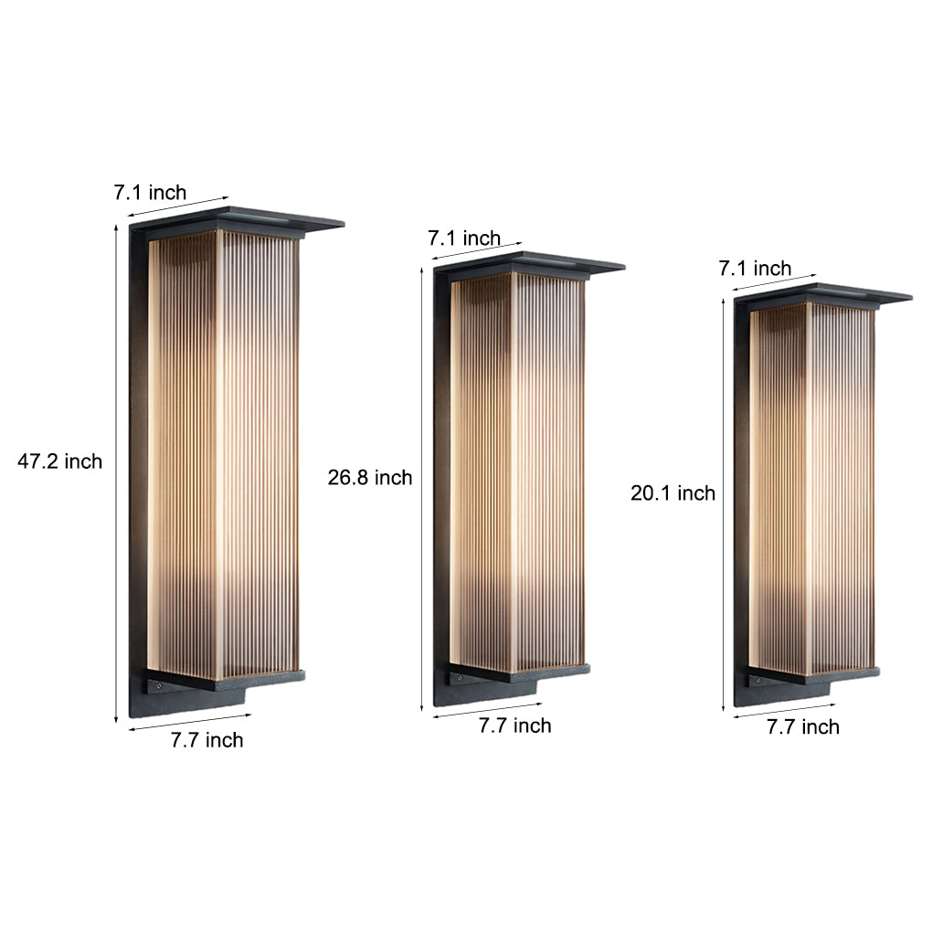 Modern Rectangular Waterproof LED Outdoor Solar Wall Sconce Light for Porch Garden and Villa