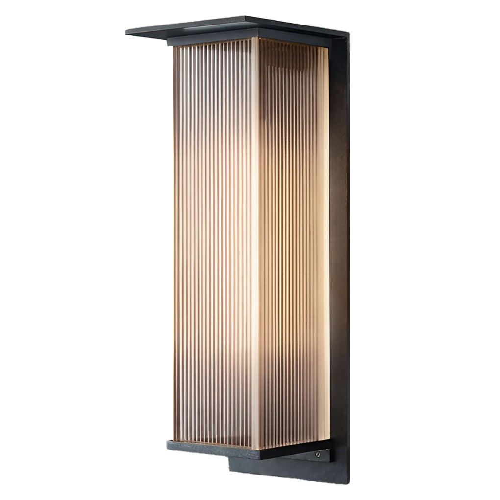 Modern Rectangular Waterproof LED Outdoor Solar Wall Sconce Light for Porch Garden and Villa
