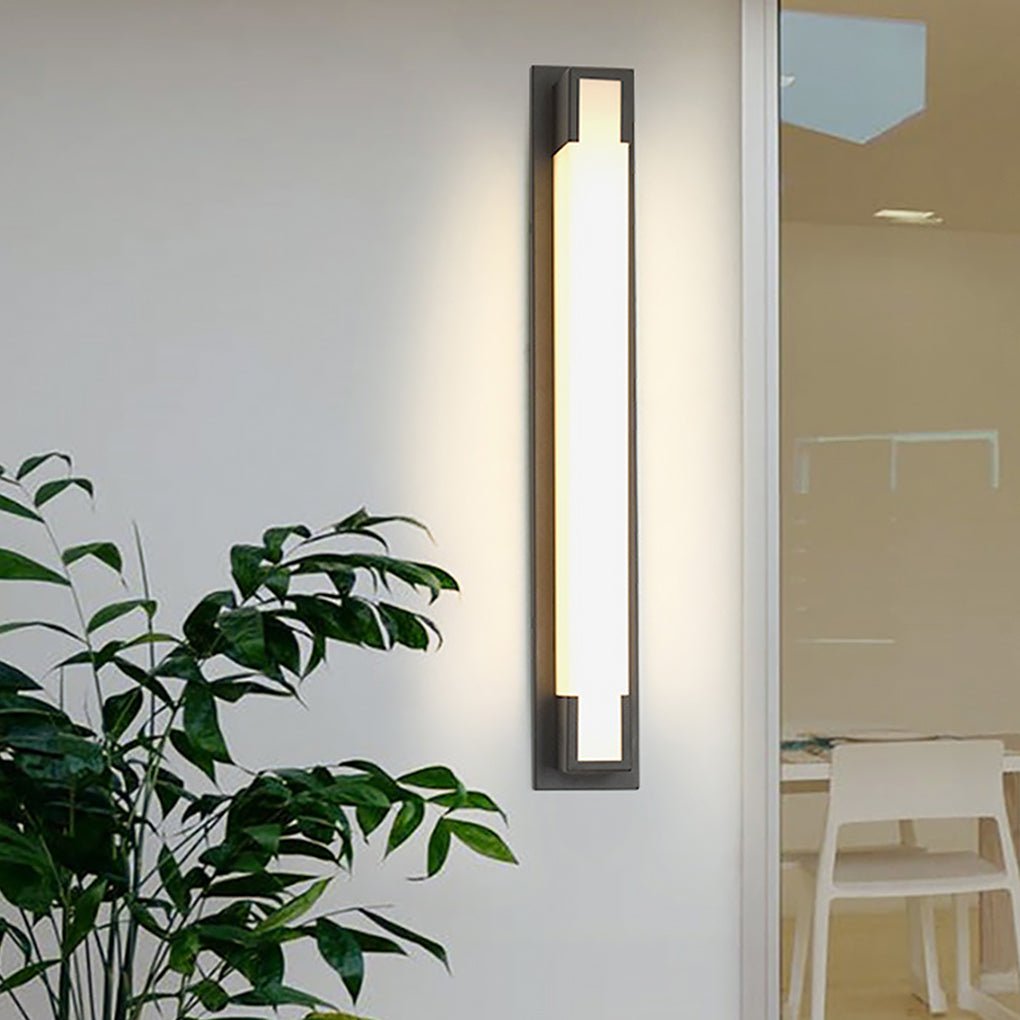 Modern Rectangular Waterproof Outdoor Wall Light Black LED Exterior Sconce for Garden Villa