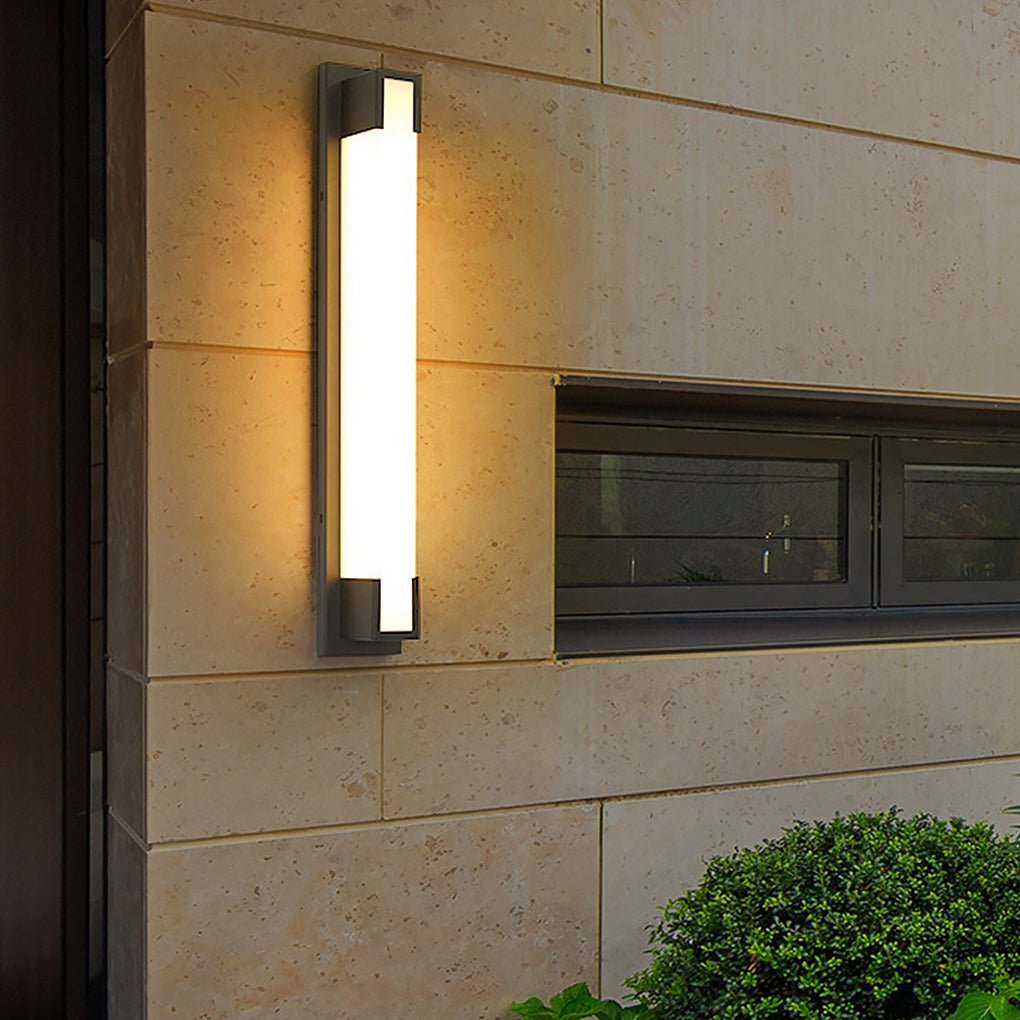 Modern Rectangular Waterproof Outdoor Wall Light Black LED Exterior Sconce for Garden Villa