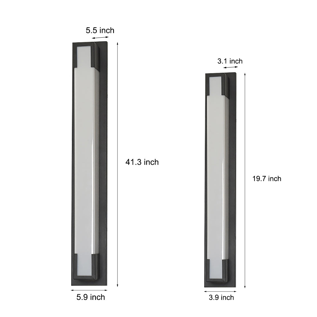 Modern Rectangular Waterproof Outdoor Wall Light Black LED Exterior Sconce for Garden Villa