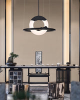 Modern Reincarnation Wood Ring LED Pendant Light Circular Minimalist Chandelier