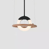 Modern Reincarnation Wood Ring LED Pendant Light Circular Minimalist Chandelier