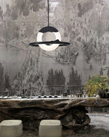 Modern Reincarnation Wood Ring LED Pendant Light Circular Minimalist Chandelier