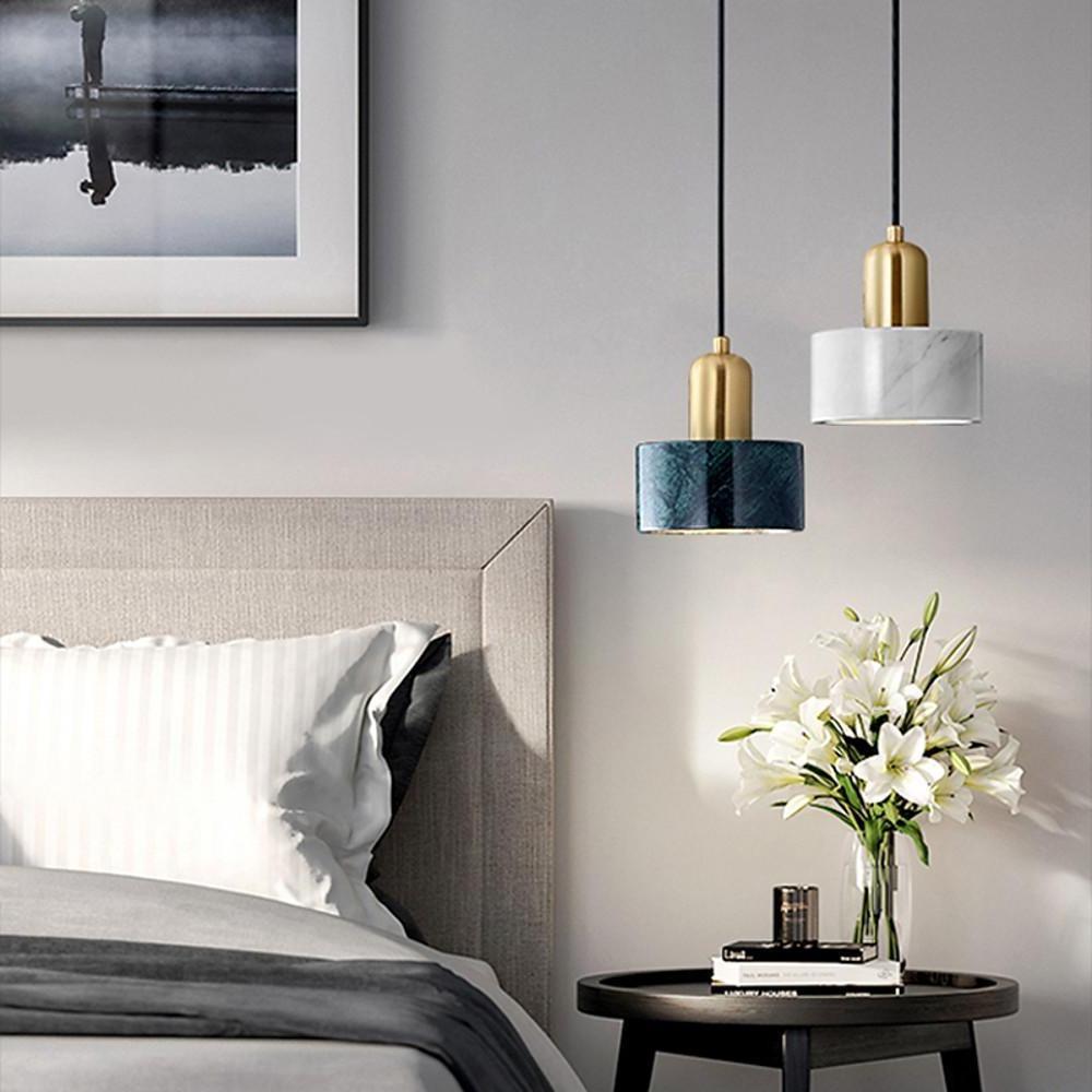 Modern Resin and Metal Cylindrical Pendant Light for Kitchen Island and Dining Room