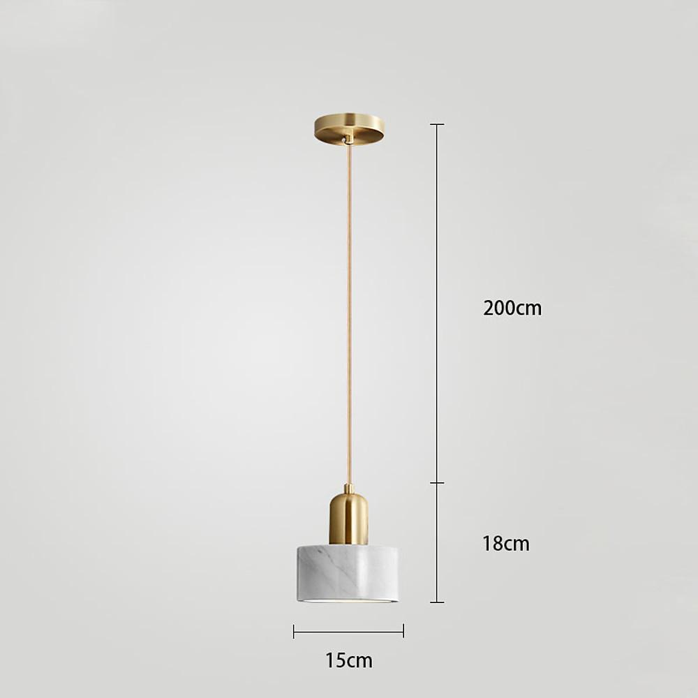 Modern Resin and Metal Cylindrical Pendant Light for Kitchen Island and Dining Room