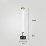 Modern Resin and Metal Cylindrical Pendant Light for Kitchen Island and Dining Room