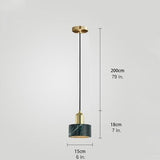 Modern Resin and Metal Cylindrical Pendant Light for Kitchen Island and Dining Room