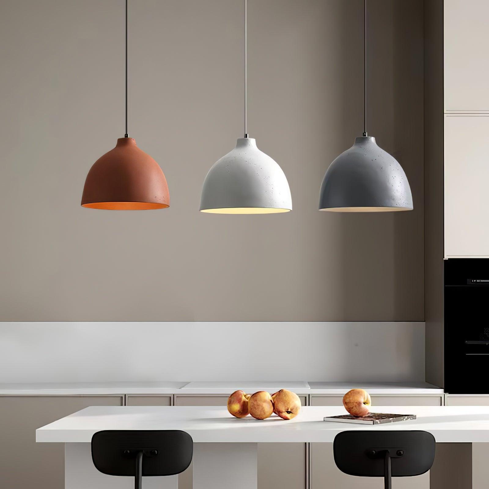 Modern Resin Bowl Pendant Light Hanging Ceiling Lamp for Kitchen and Dining Room