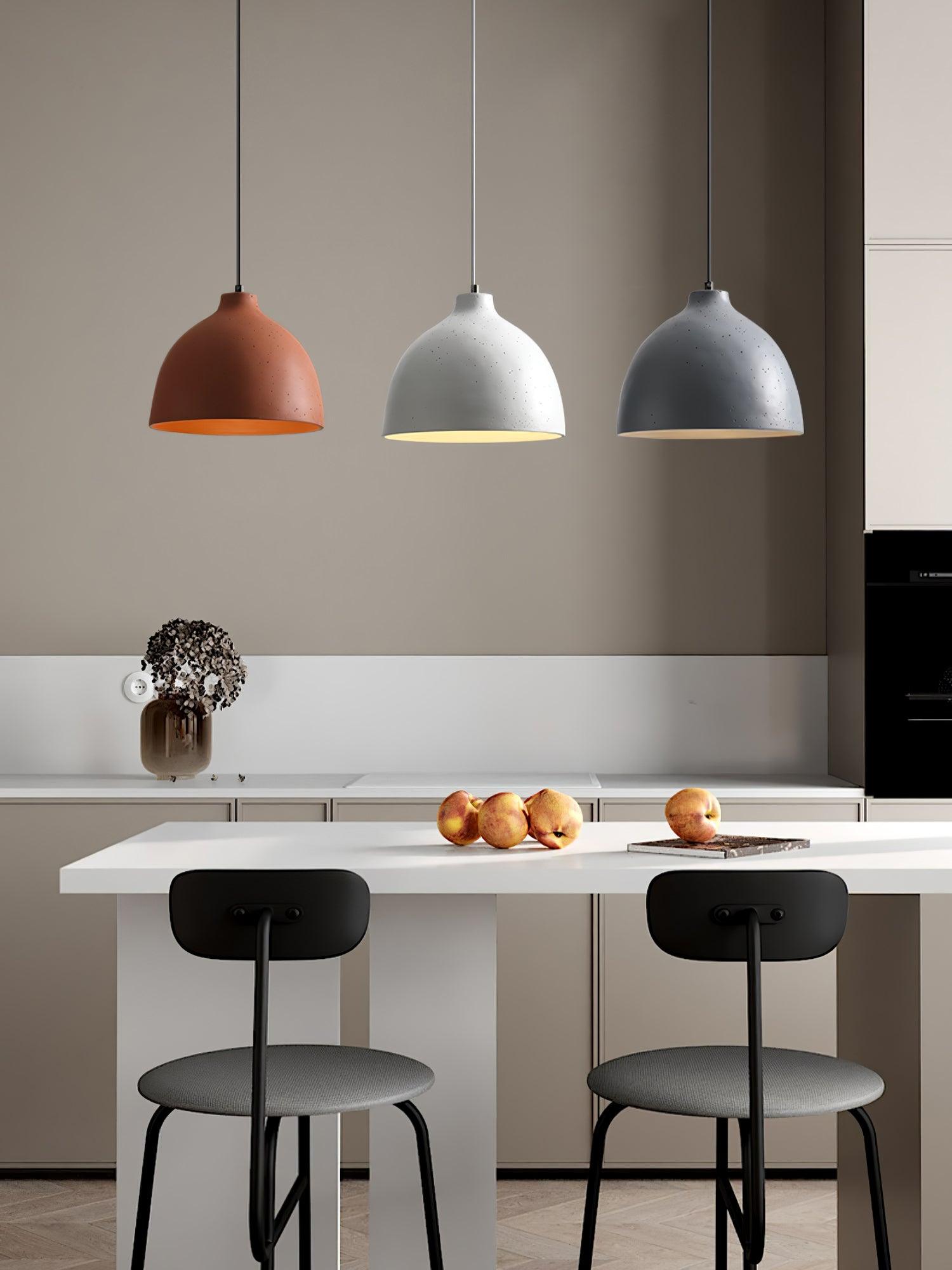Modern Resin Bowl Pendant Light Hanging Ceiling Lamp for Kitchen and Dining Room