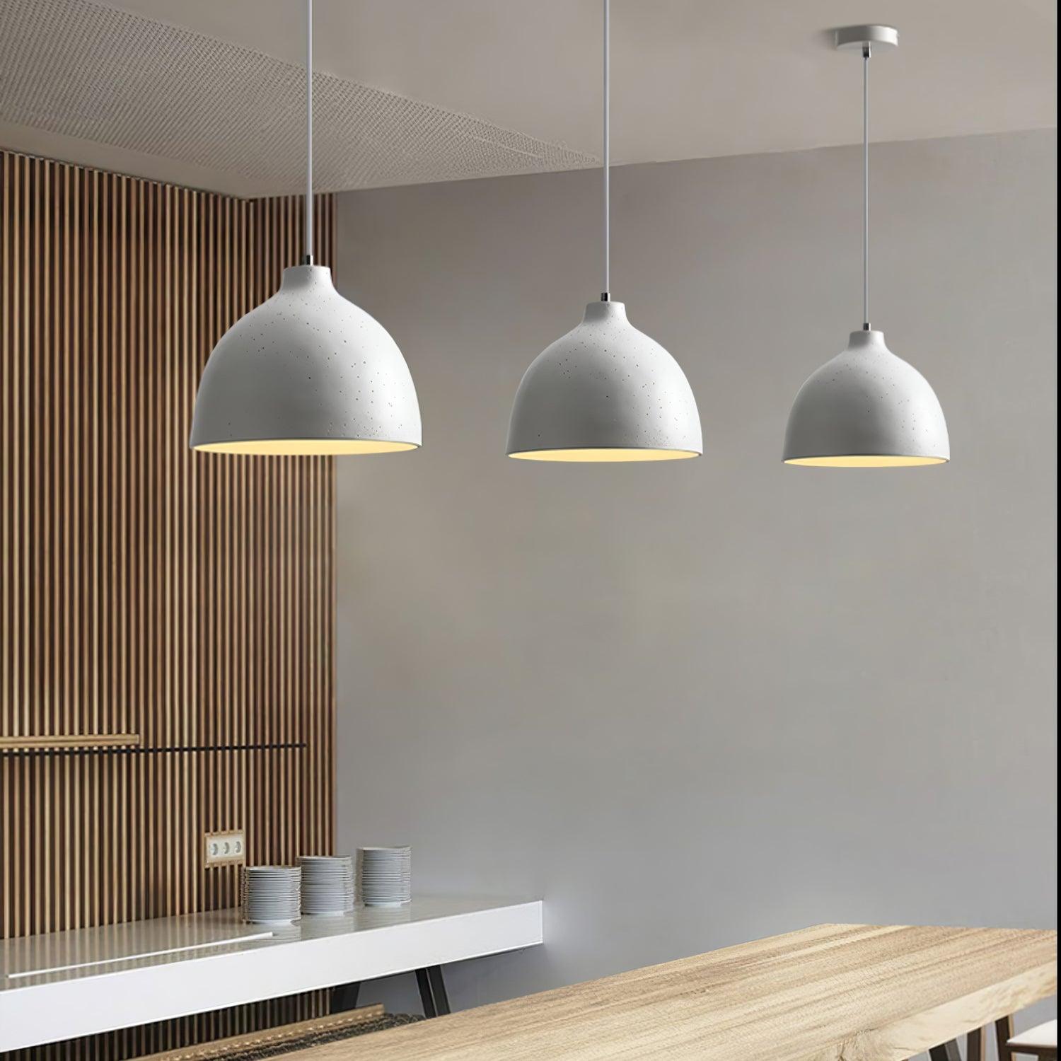 Modern Resin Bowl Pendant Light Hanging Ceiling Lamp for Kitchen and Dining Room