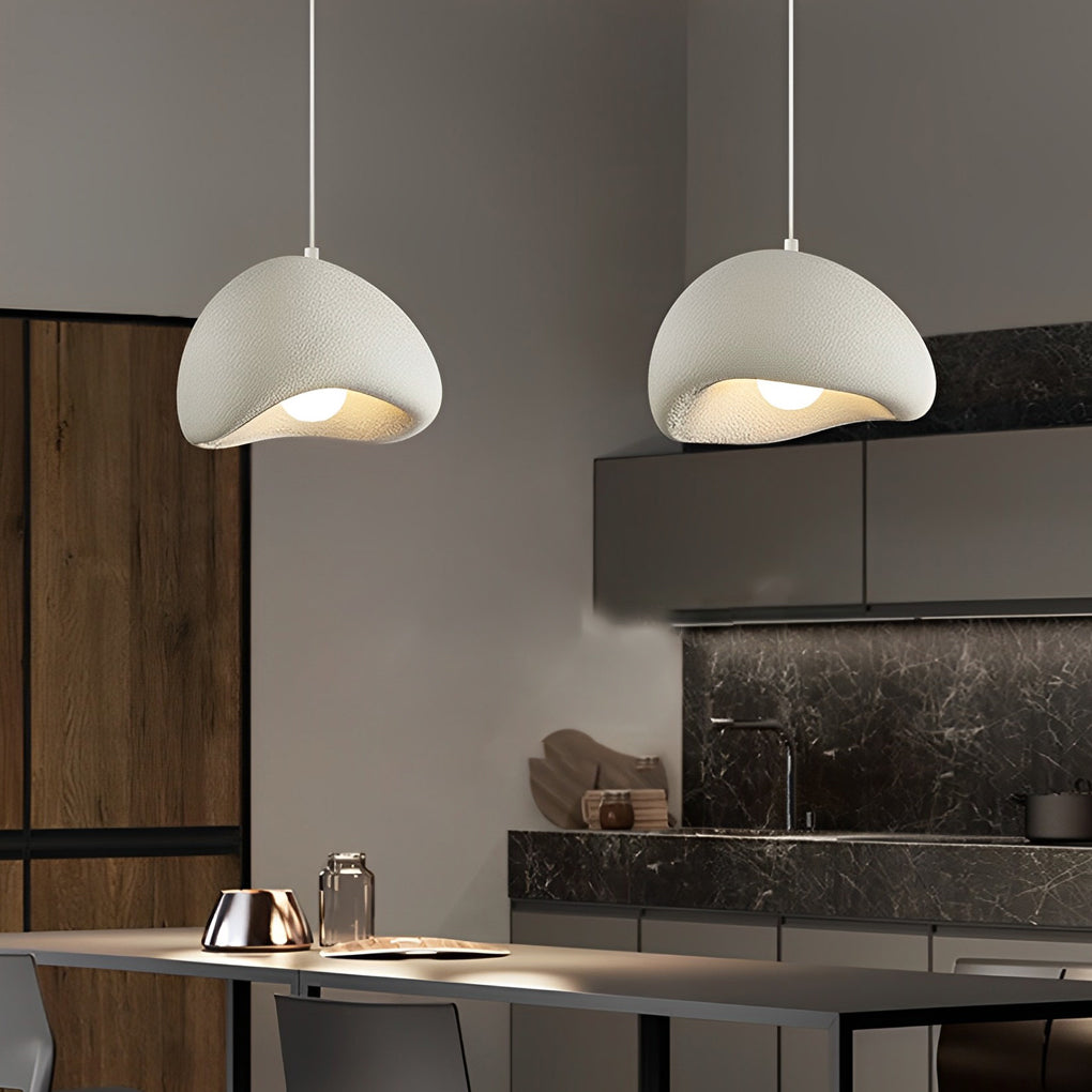 Modern Resin Cloud Donut Pendant Light Creative Semicircle LED Chandelier for Living Room