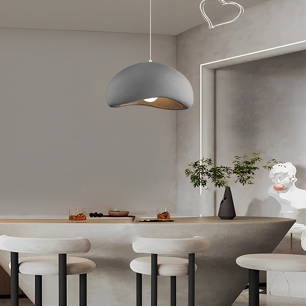 Modern Resin Cloud Donut Pendant Light Creative Semicircle LED Chandelier for Living Room