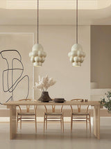 Modern Resin Cream Pendant Light Minimalist Hanging Ceiling Lamp for Home Interior
