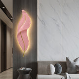 Modern Resin Feather LED Wall Sconce Luxury White Light for Bedroom and Living Room