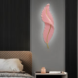 Modern Resin Feather LED Wall Sconce Luxury White Light for Bedroom and Living Room
