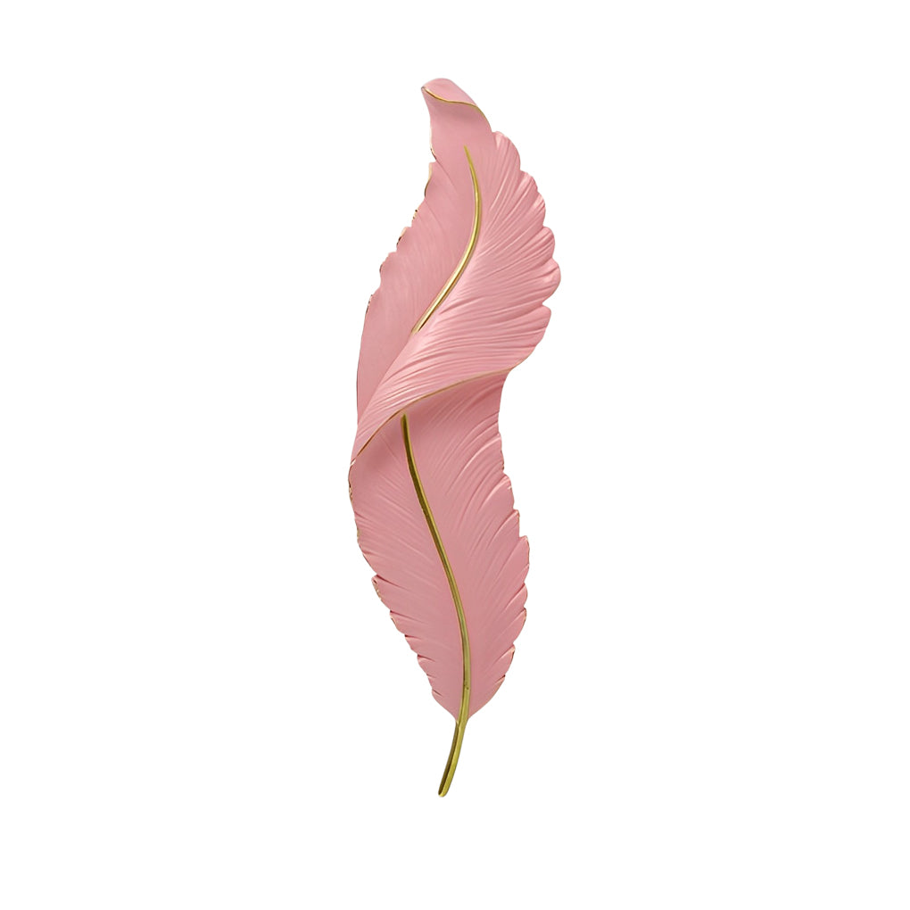 Modern Resin Feather LED Wall Sconce Luxury White Light for Bedroom and Living Room