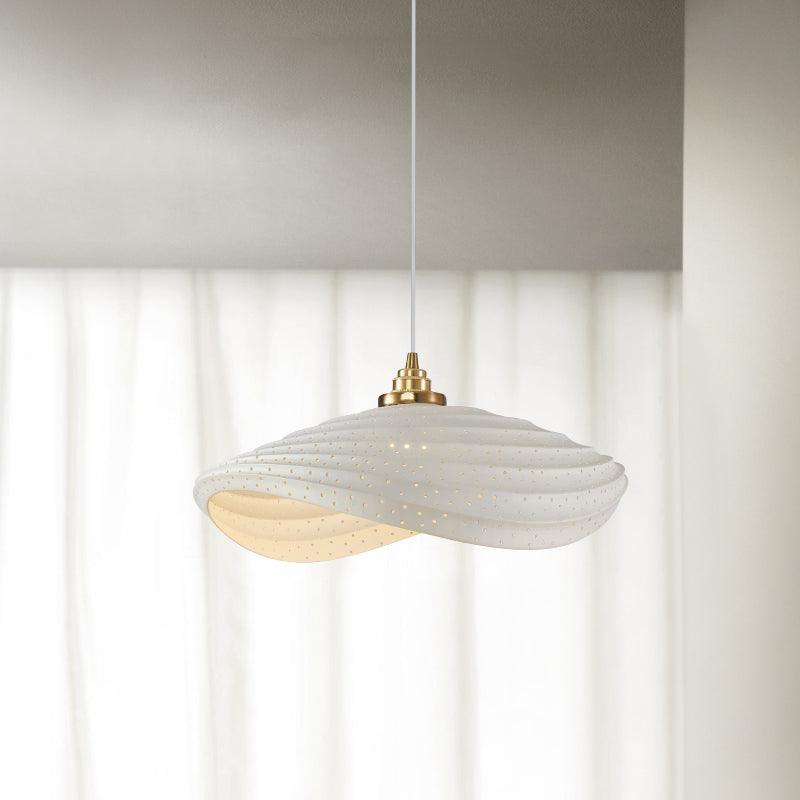 Modern Resin Flow Form Layered Pendant Light Organic Sculptural Ceiling Lamp