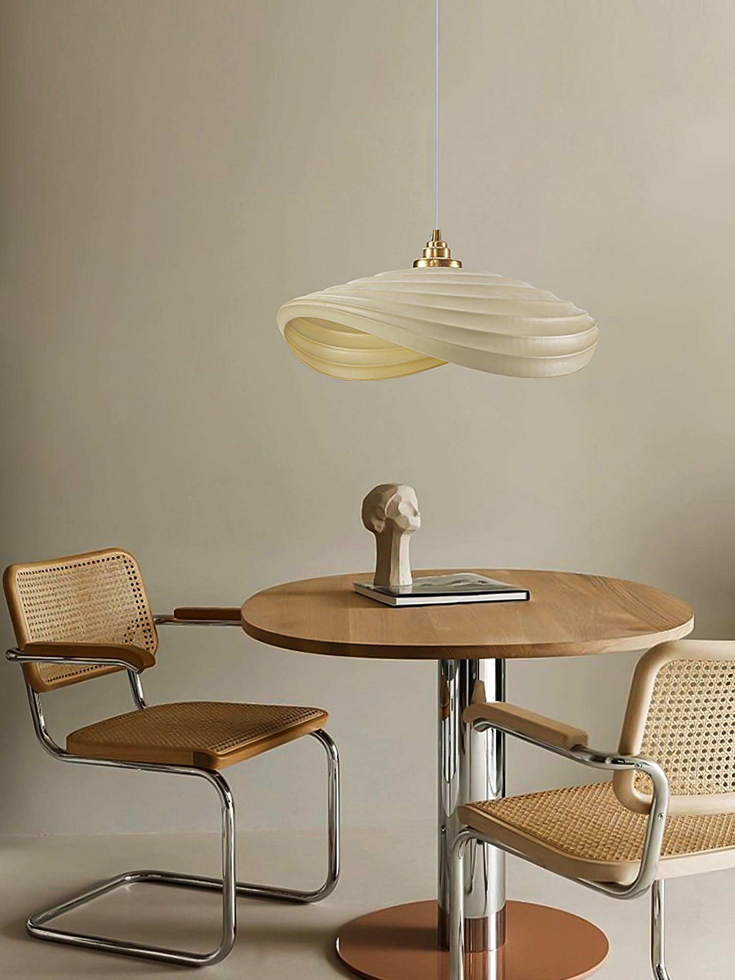 Modern Resin Flow Form Layered Pendant Light Organic Sculptural Ceiling Lamp