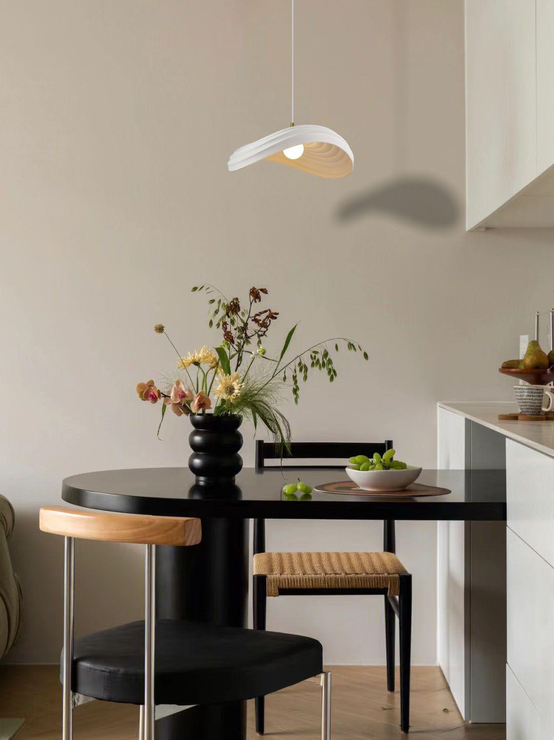 Modern Resin Flow Form Layered Pendant Light Organic Sculptural Ceiling Lamp